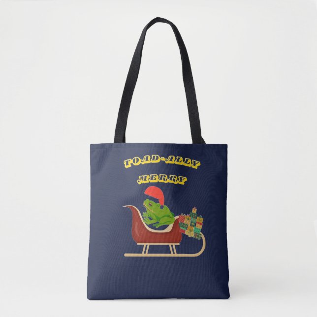Bolsa Tote Toad-ally Merry Frog Christmas Tee (Frente)