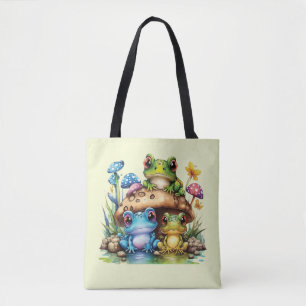Bolsa Tote Toadstool Cottagecore Cogumelo e Sapo