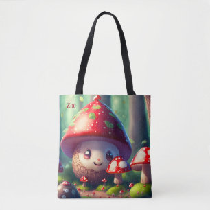 Bolsa Tote Toadstools na floresta - costume de boa sorte