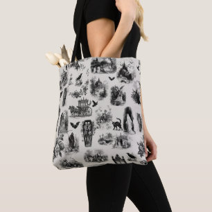 Bolsa Tote Toalete de Esqueleto Fantasma de Halloween Ghoul