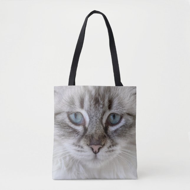Bolsa Tote Toalha de Gato Azul (Frente)