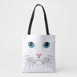 Bolsa Tote Toalha de Gato de Olho Azul