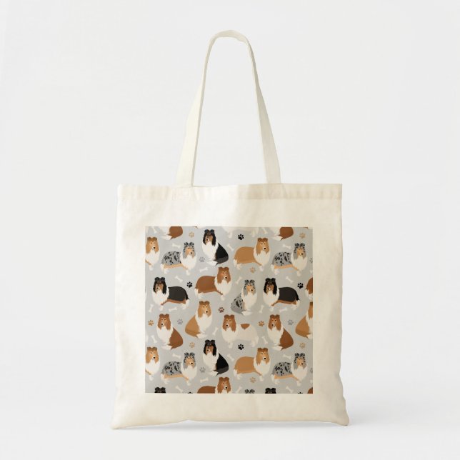 Bolsa Tote Toalhas de Collie e Ossos (Frente)