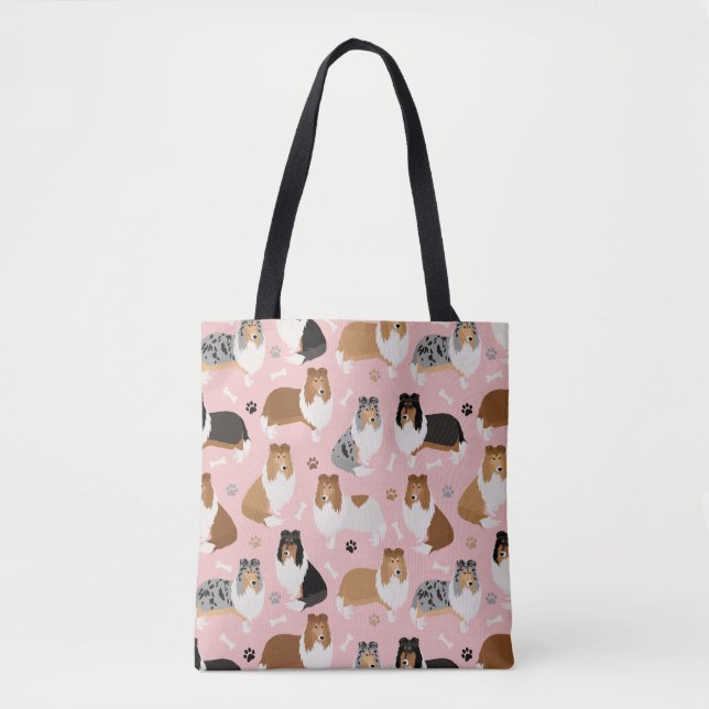 Bolsa Tote Toalhas de Collie e Ossos (Frente)