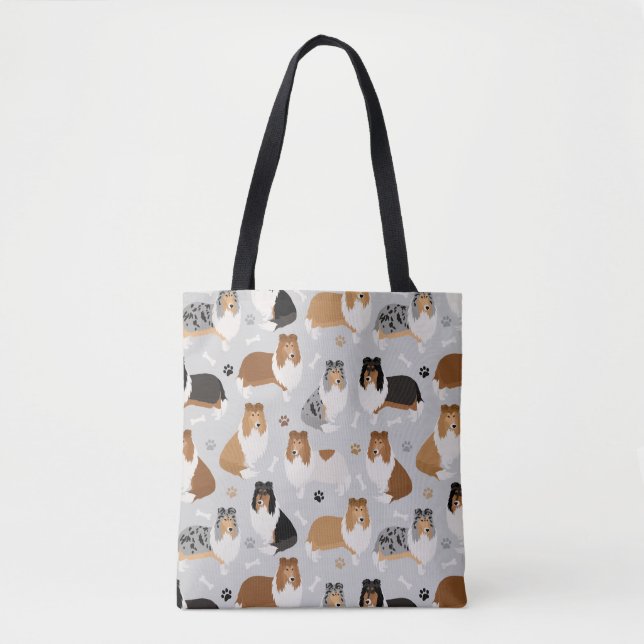 Bolsa Tote Toalhas de Collie e Ossos (Frente)