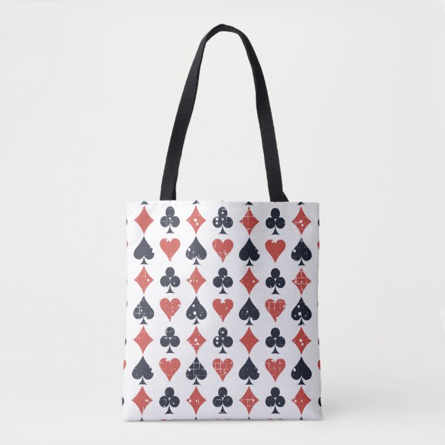 Bolsa Tote Tocando Cartões: Grunge Abstrato Patterno (Frente)