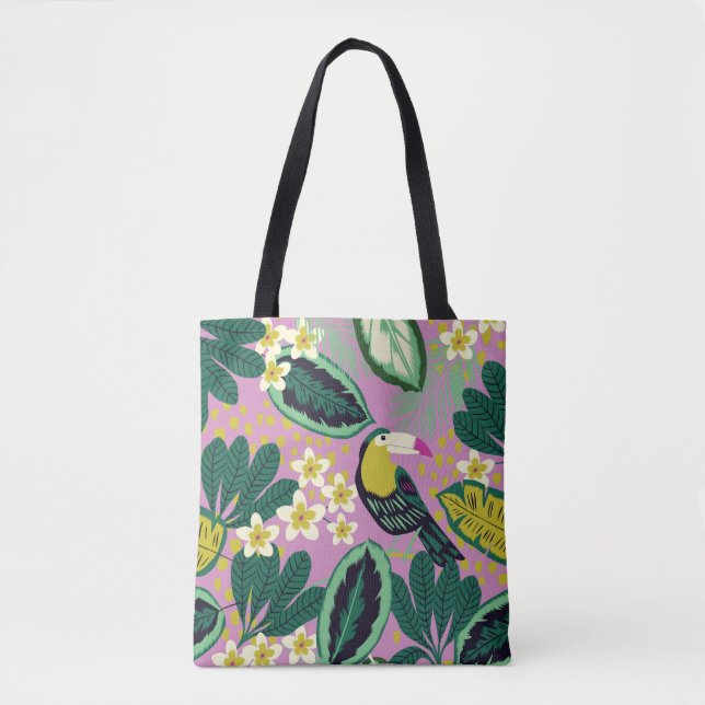 Bolsa Tote Tocantes Tropicais: Padrão de Flor (Frente)