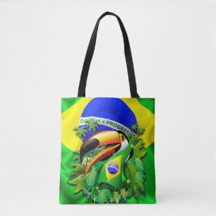 Bolsa Tote Toco Toucan com bandeira do Brasil