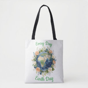 Bolsa Tote Toda a Terra Dia da Terra Coroa Floral Terra