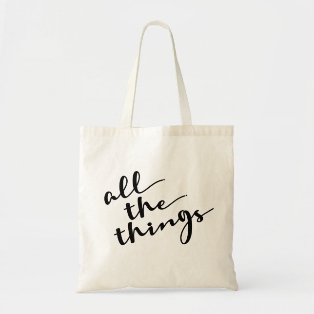 Bolsa Tote Todas as coisas, Script Moderno (Frente)