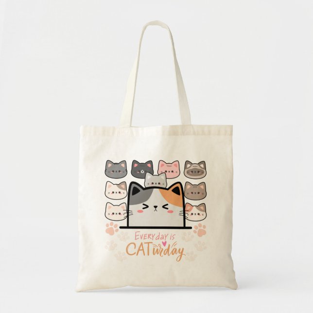 Bolsa Tote Todo dia é Cat-urday (Frente)
