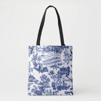 Bolsa Tote Todos em Harmony Toile de Jouy (tinta índigo)