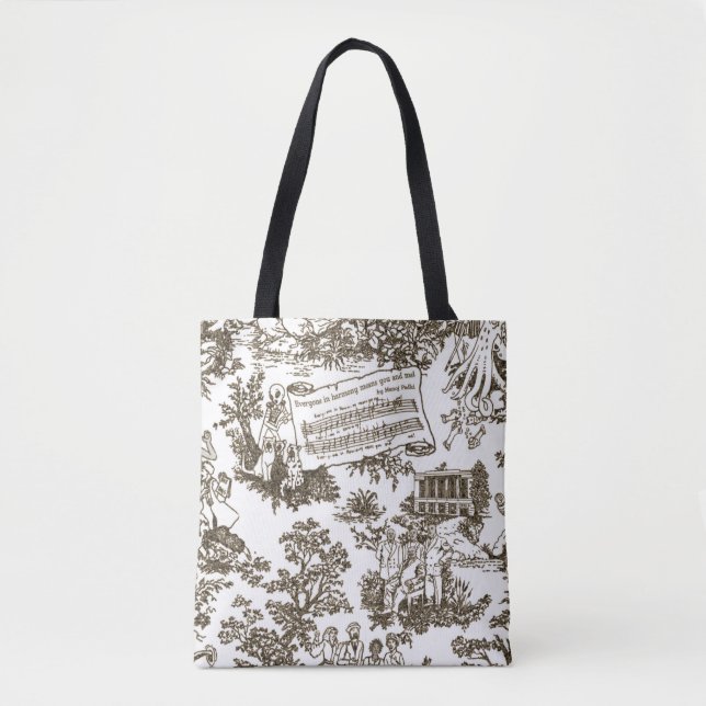 Bolsa Tote Todos em Harmony Toile de Jouy (tinta natural) (Frente)