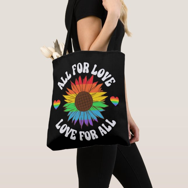 Bolsa Tote Todos Pelo Amor Para Todos | Orgulho gay Mês (Close Up)