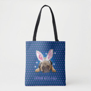Bolsa Tote Todos precisam de um abraço. Pug tot bag