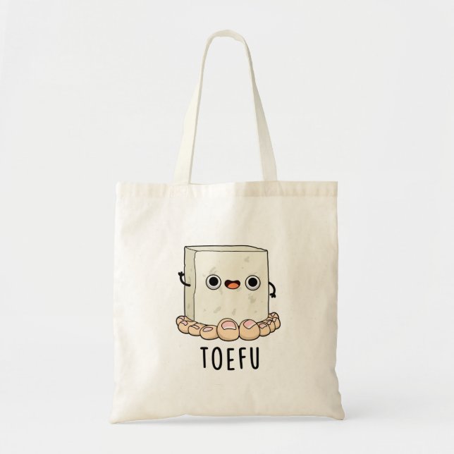 Bolsa Tote Toe-fu Engraçado Tofu Pun (Frente)