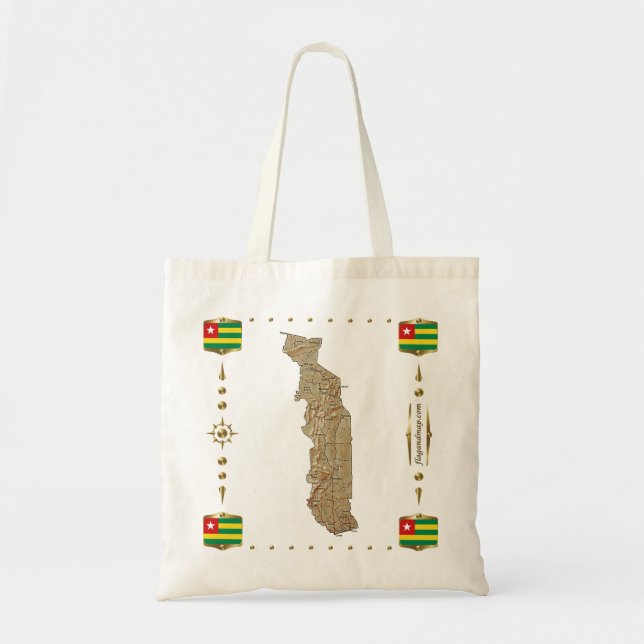 Bolsa Tote Togo Map + Flags Bag (Frente)