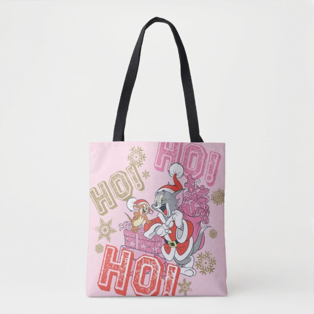 Bolsa Tote Tom e Jerry "Ho! Ho! Ho!" Entrega de presentes de  (Frente)