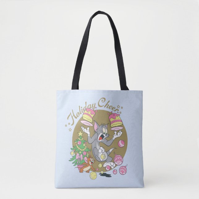 Bolsa Tote Tom e Jerry Holiday Cheer (Frente)