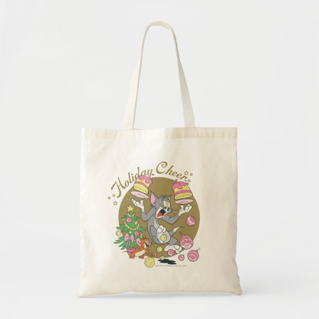Bolsa Tote Tom e Jerry Holiday Cheer (Frente)