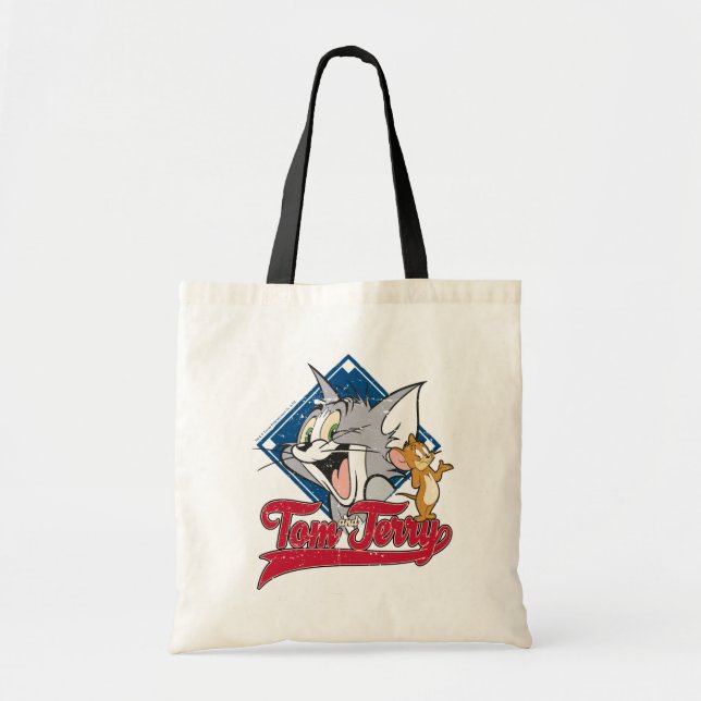 Bolsa Tote Tom E Jerry | Tom E Jerry Sobre O Diamante De Base (Frente)