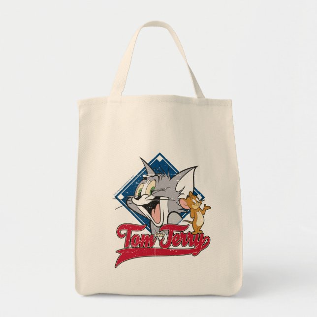 Bolsa Tote Tom E Jerry | Tom E Jerry Sobre O Diamante De Base (Frente)