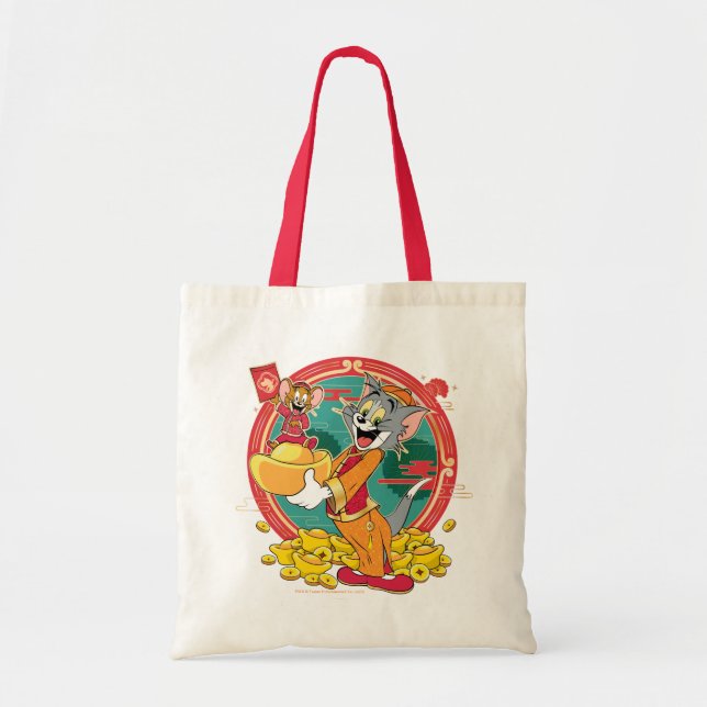 Bolsa Tote Tom & Jerry Ano novo Envelope Vermelho (Frente)
