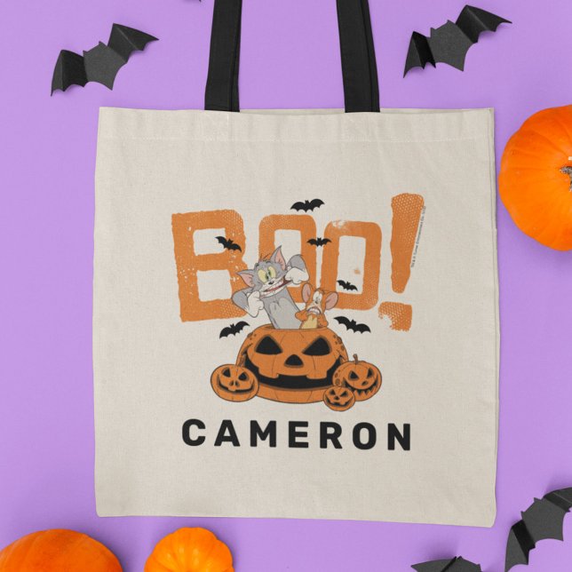 Bolsa Tote Tom & Jerry | Boo Feliz Halloween (Criador carregado)