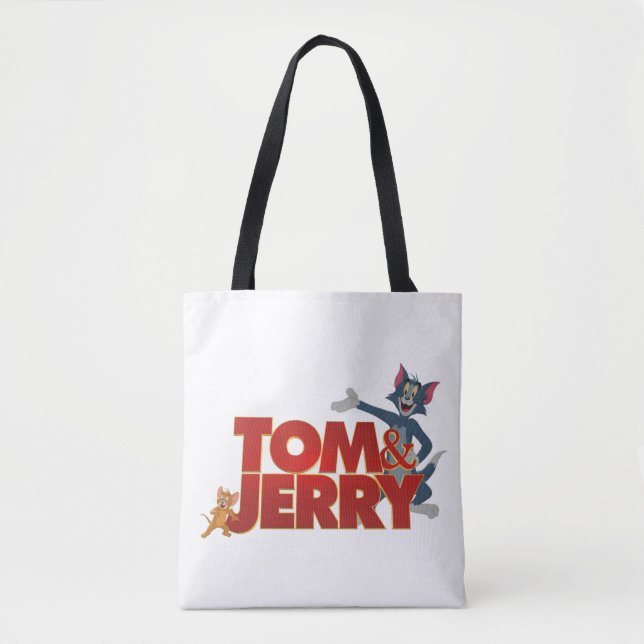 Bolsa Tote Tom & Jerry com logotipo de filme (Frente)