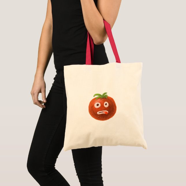 Bolsa Tote Tomate engraçado dos desenhos animados (Frente (produto))