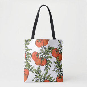 Bolsa Tote Tomato Vintage: Ilustração do Mercado de Fazendas.