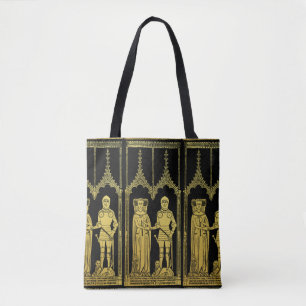 Bolsa Tote Tomb Medieval Brass Rubbing Knight, Lady e Criança
