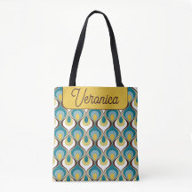 Tono Retro Azul Amarillo Nombre Personalizado