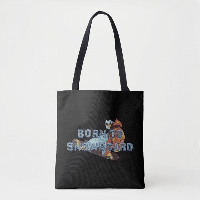 Bolsa Tote TOP Nascido para Snowboard (Frente)
