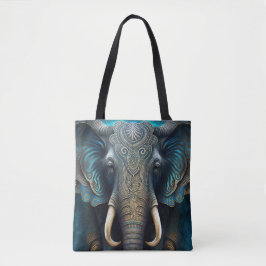 Bolsa Tote Toque de Aquarela do Elefante Místico