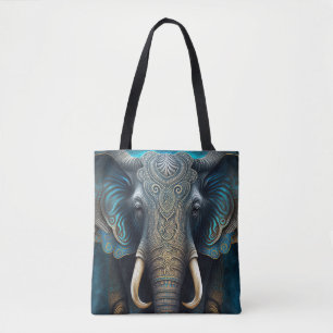 Bolsa Tote Toque de Aquarela do Elefante Místico