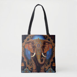 Bolsa Tote Toque de Aquarela do Elefante Místico