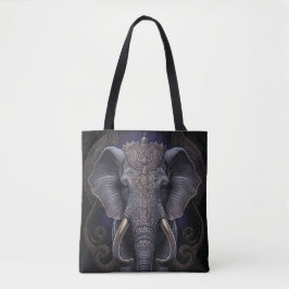 Bolsa Tote Toque de Aquarela do Elefante Místico