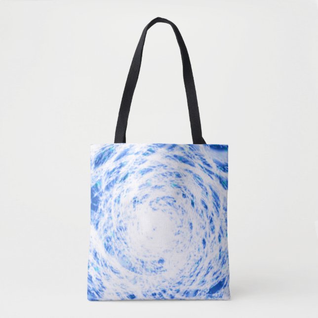 Bolsa Tote Toque de cor azul e branca (Frente)