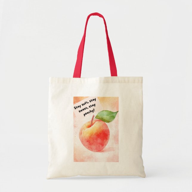 Bolsa Tote Toque de Cotação Peach - Fresca e Inspirativa (Frente)