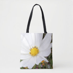 Bolsa Tote Toque de Flor do Cosmos Branco