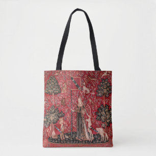 Bolsa Tote Toque de Lady e Unicórnio Medieval