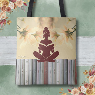 Bolsa Tote Toque de Leitor Pacífico para Livro Lover Amarelo