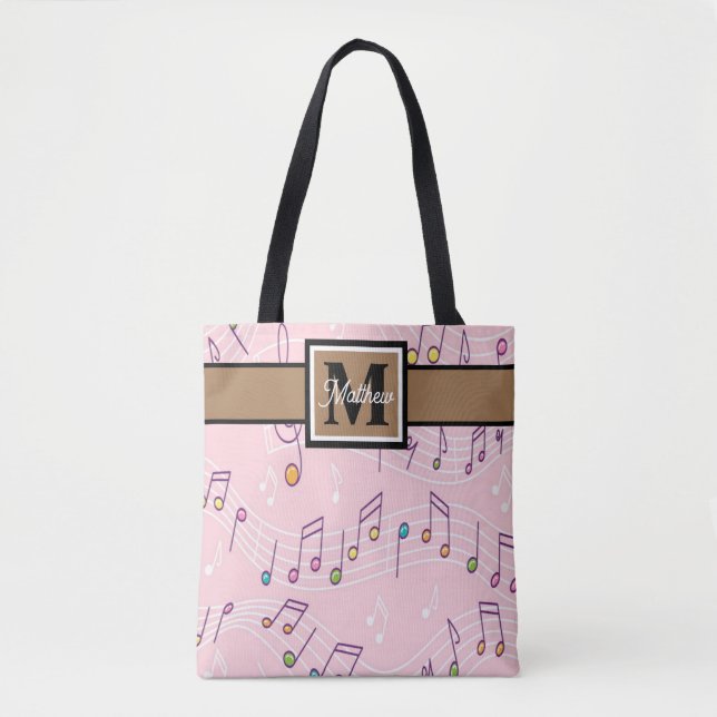Bolsa Tote Toque de música rosa Monograma Token Bag (Frente)