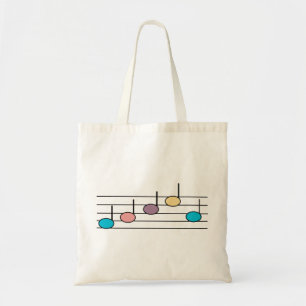 Bolsa Tote Toque de Nota de Música Pastel