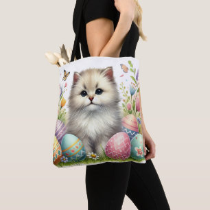 Bolsa Tote Toque de Páscoa Adorável - Design de Aquarela