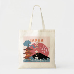 Bolsa Tote Tóquio Japão Viagem Art, Retro-Viagem Art