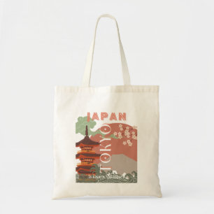 Bolsa Tote Tóquio Japão Viagem Art, Retro-Viagem Art