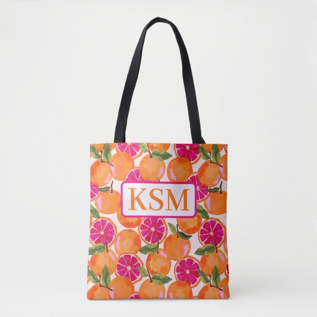 Bolsa Tote Toranja Aquarela Monograma (Frente)