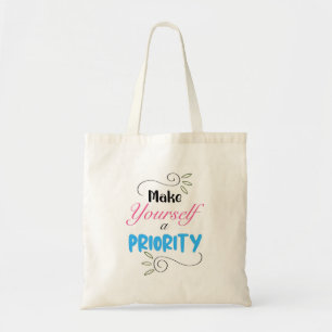 Bolsa Tote Torne-se uma prioridade, Clássico e Elegante Typo